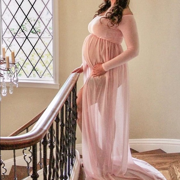 Pink Maternity Photoshoot Dress - Picture 4 of 4